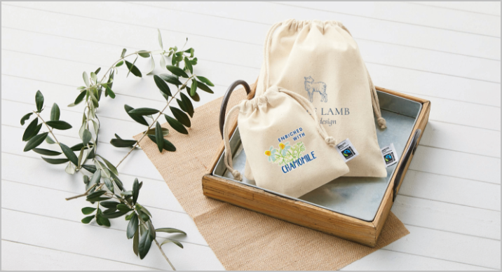 ナチュラルな巾着袋の素材イメージ