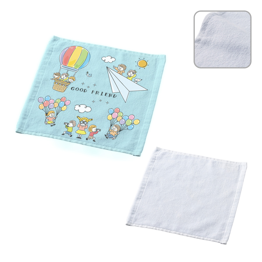 オリジナル プリントしやすいコットンシャーリングハンドタオル ホワイト