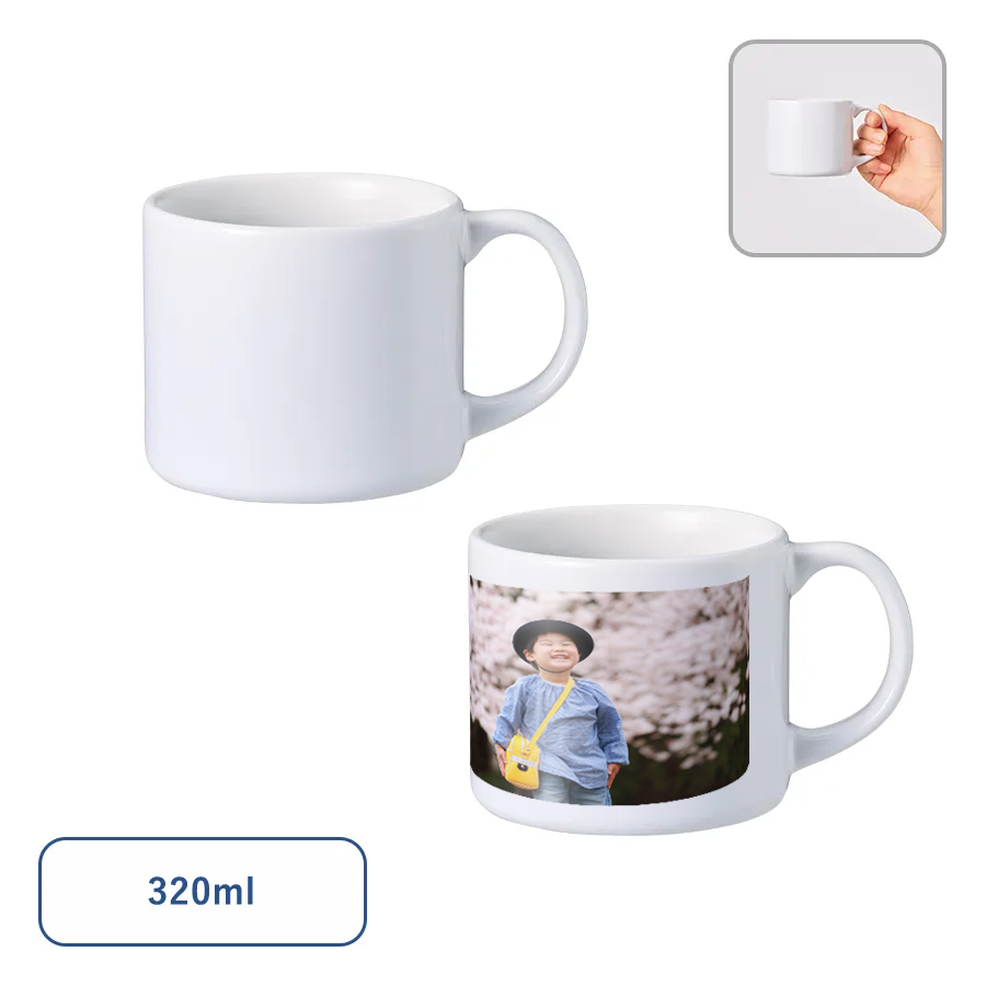 オリジナル 陶器マグストレート ショートワイド ホワイト