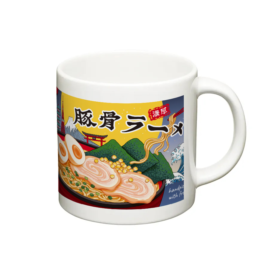 オリジナル　陶器マグカップ　ストレート(S＋)　ホワイト