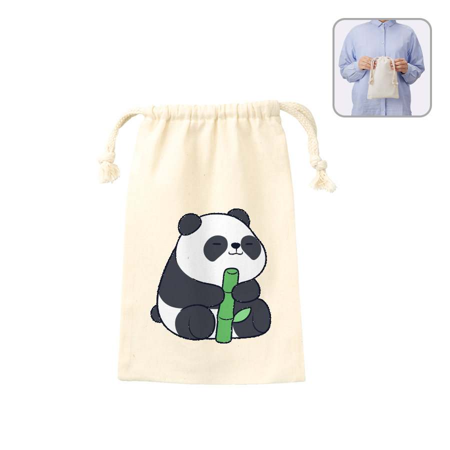 オリジナル　コットン巾着(M)　ナチュラル