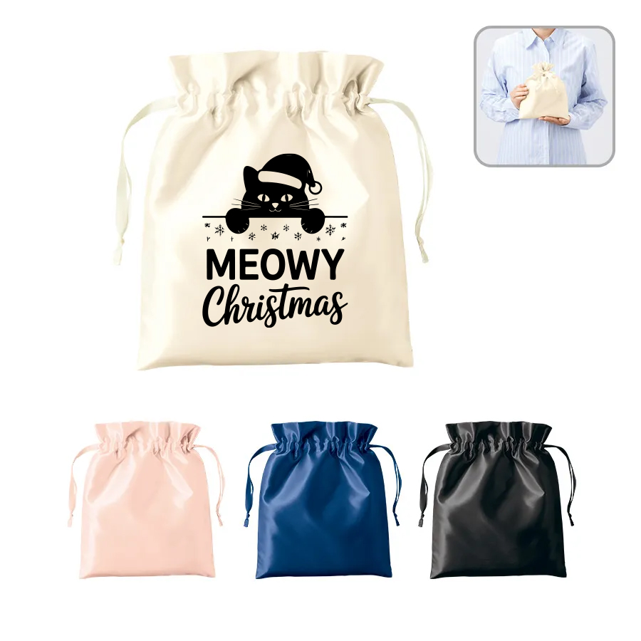 オリジナル　サテンフリル巾着(M)