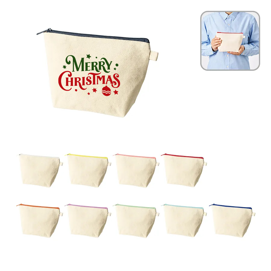 オリジナル　カラーファスナーキャンバスデイリーポーチ