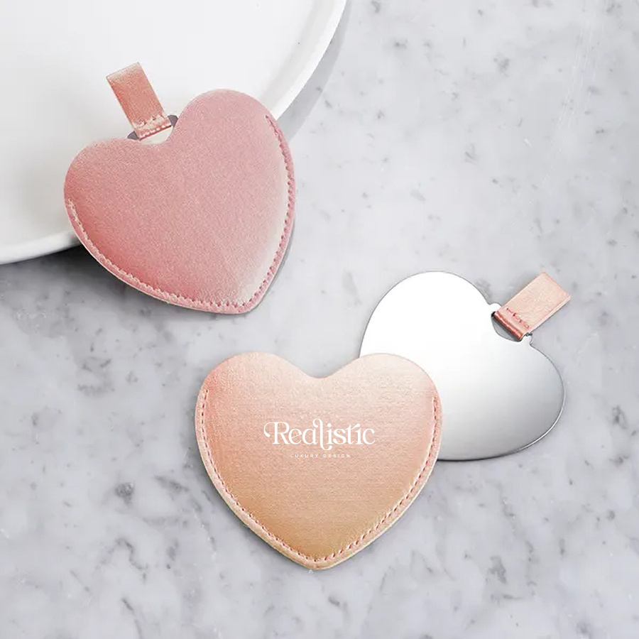 オリジナル　ハート型スリムプレートミラー