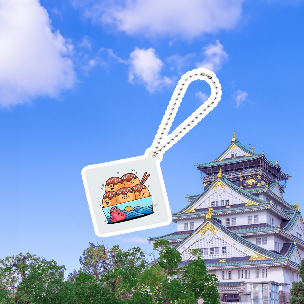 大阪城とアクリルキーホルダー
