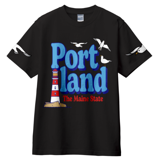 ポートランドの黒いTシャツ