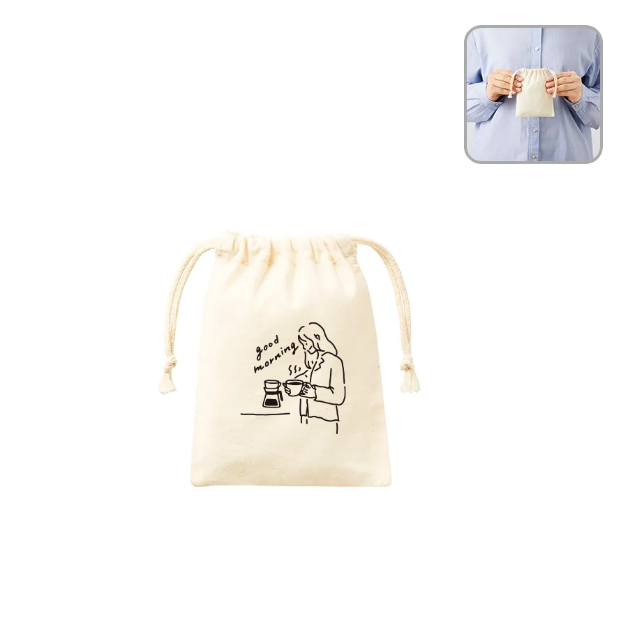オリジナル　コットン巾着(SS)　ナチュラル