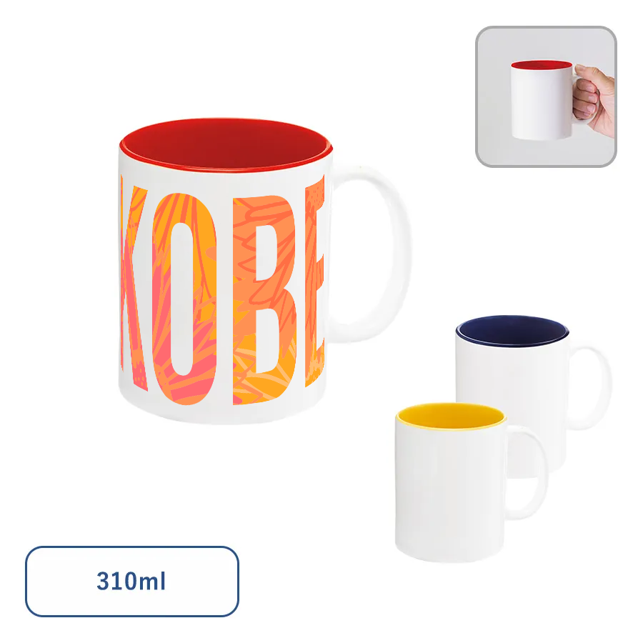 オリジナル　陶器マグカップ　ストレート　バイカラー　310ml