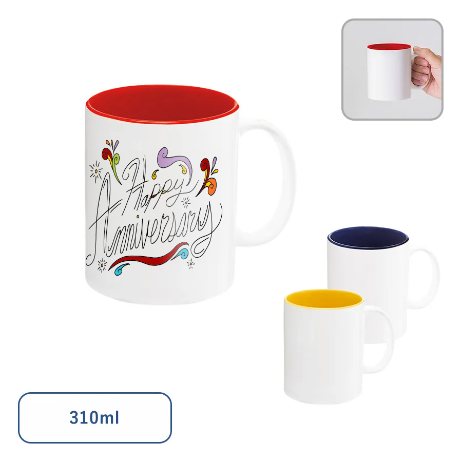 オリジナル　陶器マグカップ　ストレート　バイカラー　310ml