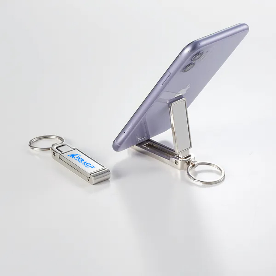 スマホスタンドにもなるバッグハンガー