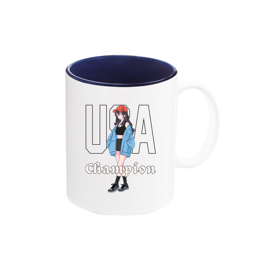 陶器マグカップ　ストレート　バイカラー　310ml