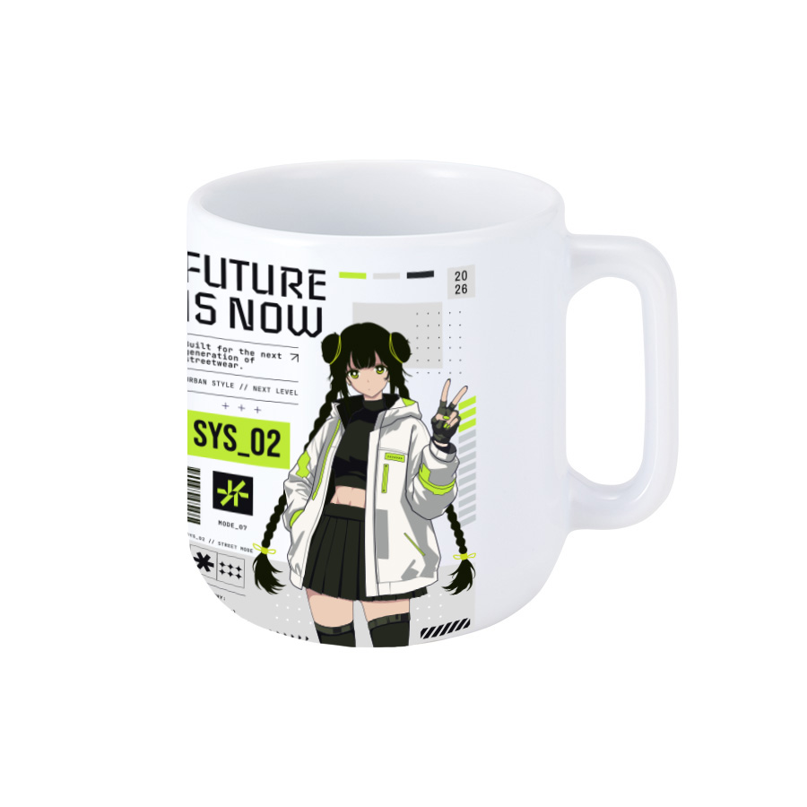 陶器マグストレート　ラウンドボトム　ホワイト　360ml