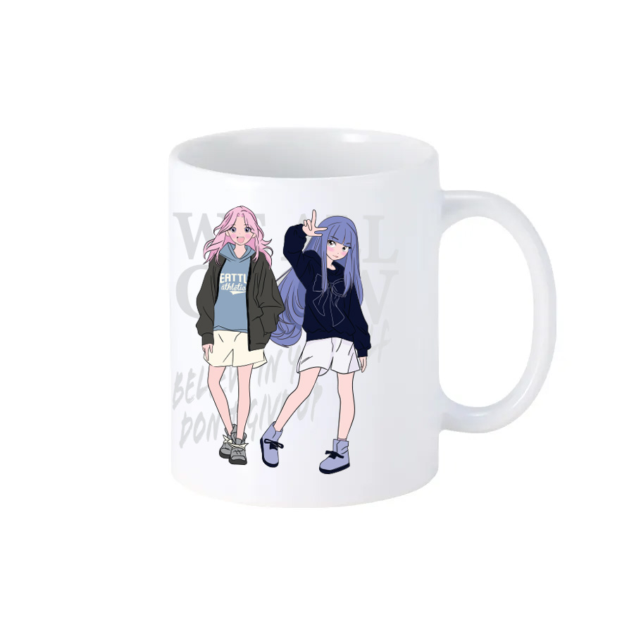 陶器マグストレート(L)　ホワイト　380ml