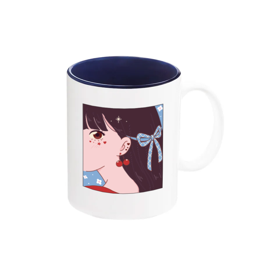 陶器マグカップ ストレート バイカラー 310ml