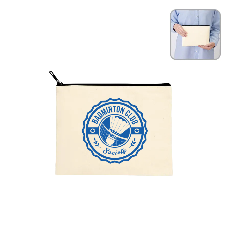 オリジナル　キャンバスフラットポーチ(M)　ナチュラル