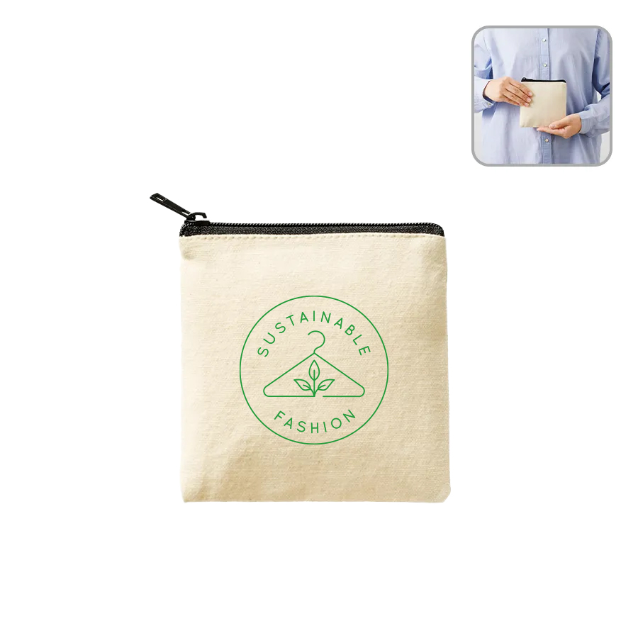 オリジナル　ライトキャンバスフラットポーチ(SS)　ナチュラル