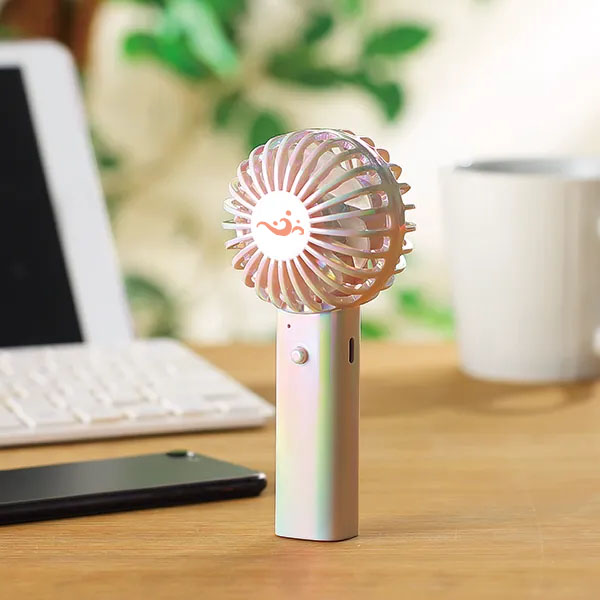 オリジナル　オーロラ充電式ハンディファン(ストラップ付)