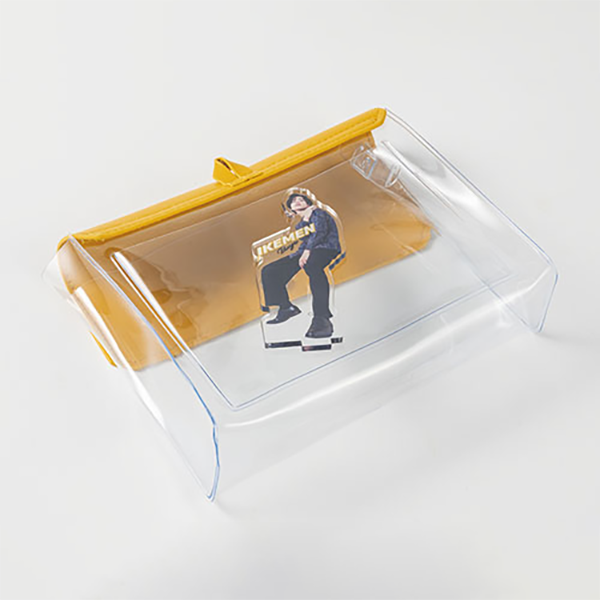 オリジナル カラーフラップクリアポーチ(横型)