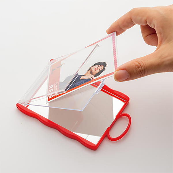 オリジナル カードホルダー付きコンパクトミラー