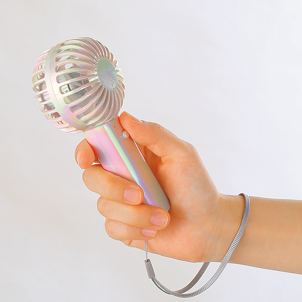 オリジナル オーロラ充電式ハンディファン(ストラップ付)