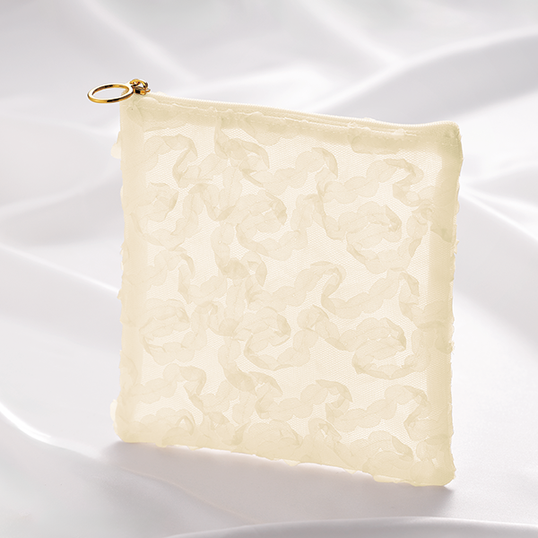 オリジナル　フリルウェーブ　メッシュフラットポーチ