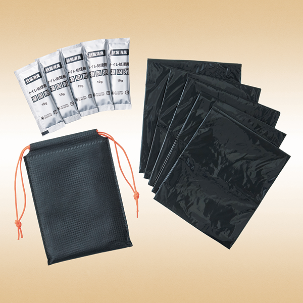 オリジナル　携帯トイレ5個セット(ポーチ入り)