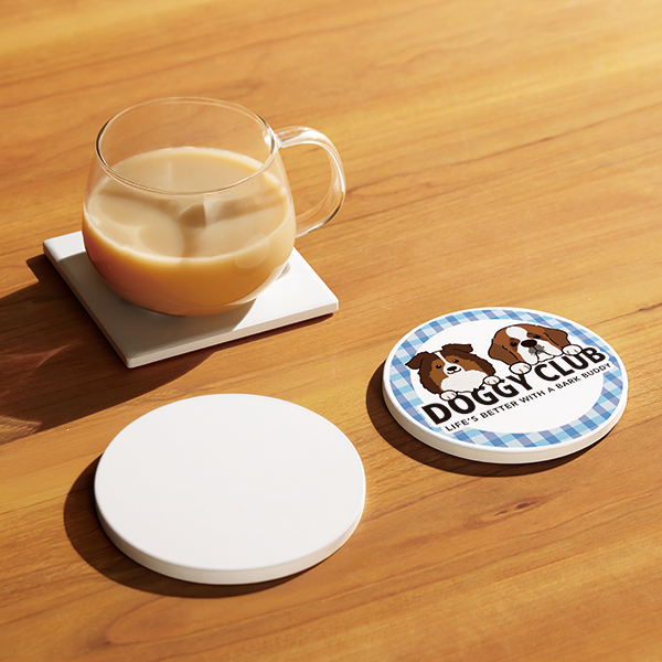 オリジナル　陶製吸水コースター(丸)