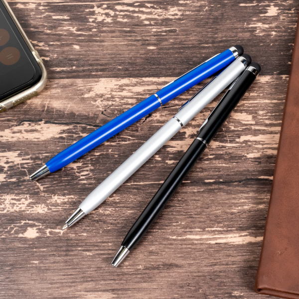 オリジナル　タッチペン付スリムメタルペン