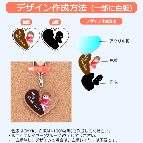 オリジナル アクリルキーホルダー 長方形(両面印刷可)