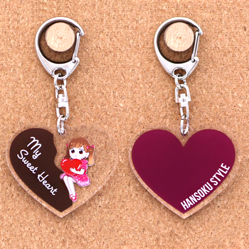 オリジナル アクリルキーホルダー ハート型(両面印刷可)