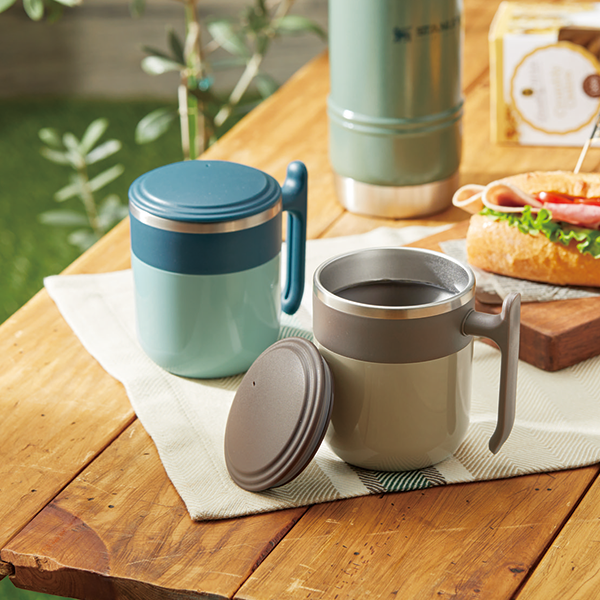 オリジナル　フタ付ダブルウォールステンレスマグ