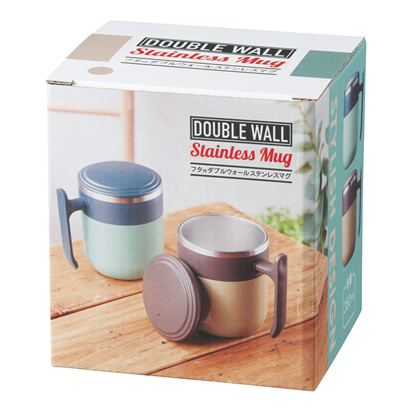 オリジナル フタ付ダブルウォールステンレスマグ