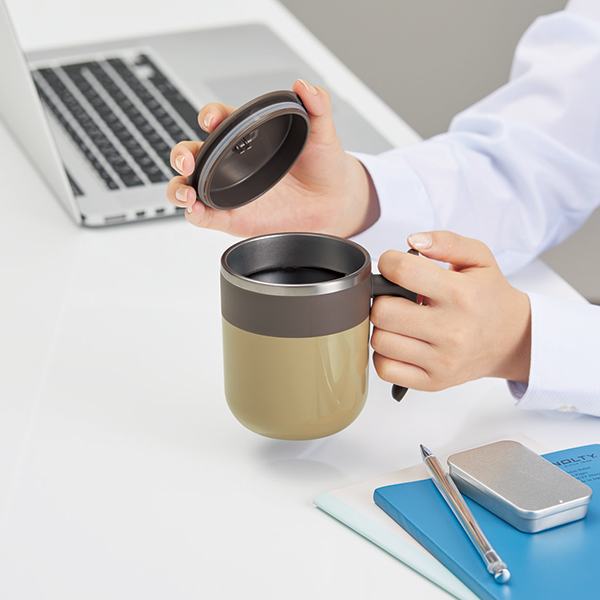 オリジナル フタ付ダブルウォールステンレスマグ