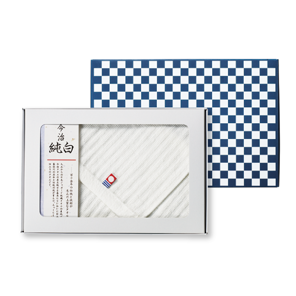 オリジナル　市松模様箱入　今治ハンドタオル