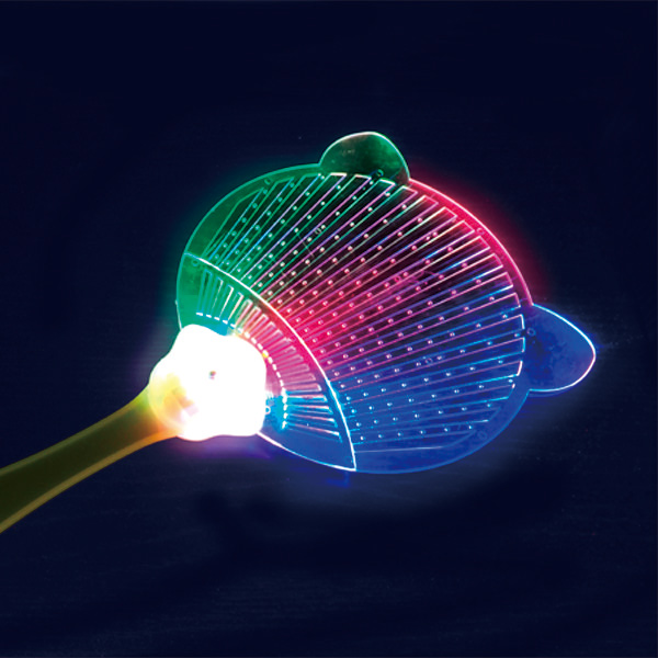 オリジナル　光るピカピカねこちゃんうちわ