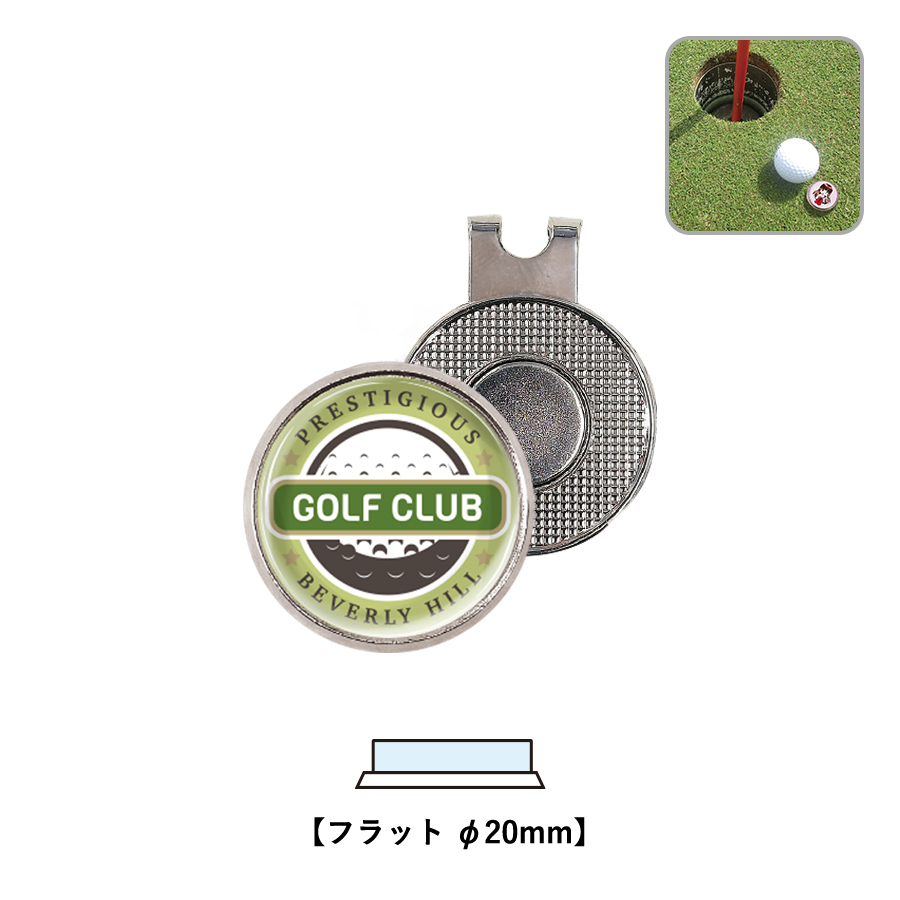 ガラスゴルフマーカー(フラット)　φ20mm【印刷専用】