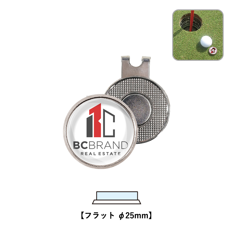 ガラスゴルフマーカー(フラット)　φ25mm【印刷専用】