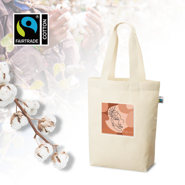 オリジナル　フェアトレードコットンベーシックトートバッグ(M)　ナチュラル