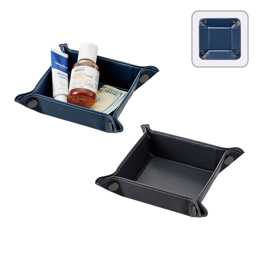 オリジナル　レザースタイルボタントレイ