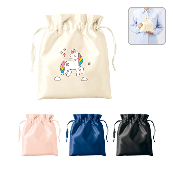 オリジナル　サテンフリル巾着(M)