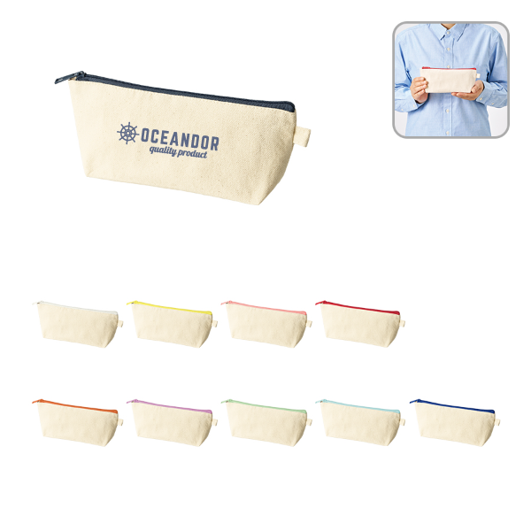 オリジナル　カラーファスナーキャンバスロングポーチ