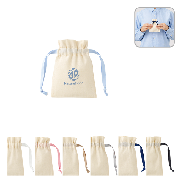 オリジナル　コットンカラーリボン巾着(SS)