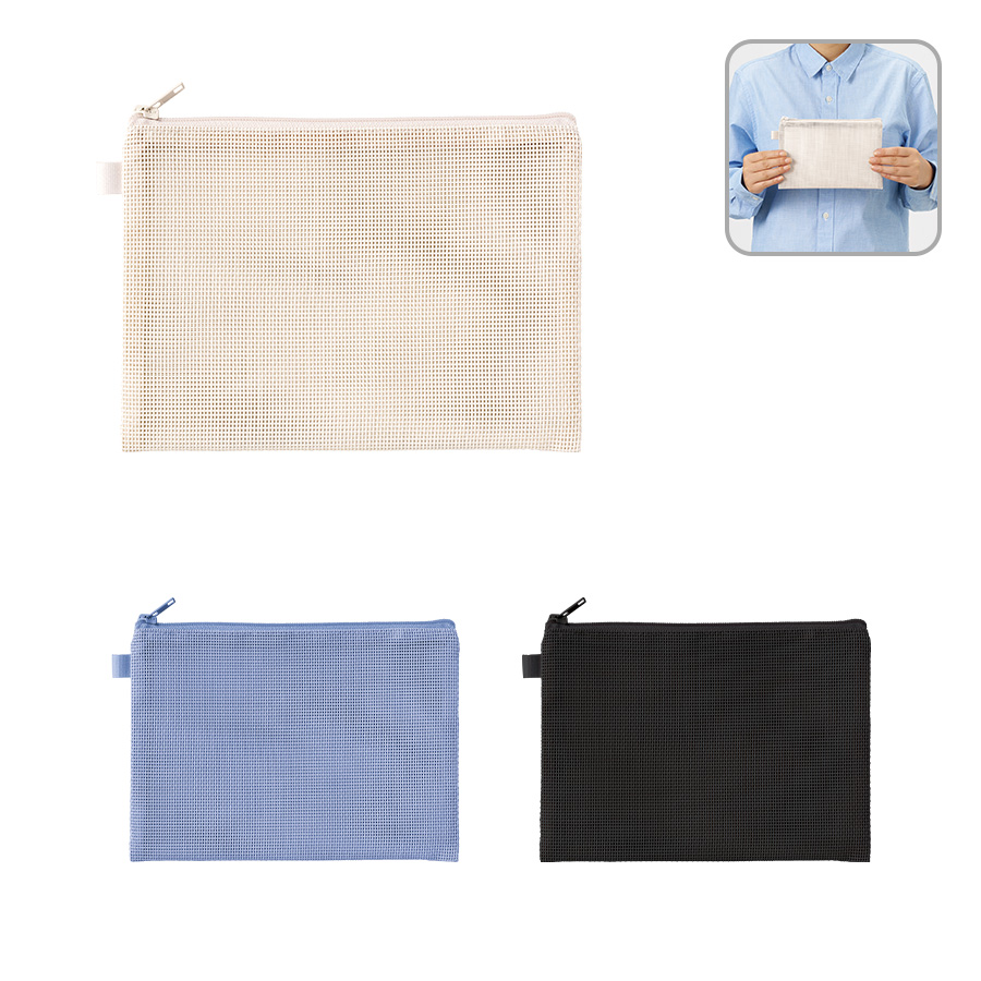 オリジナル　ハードメッシュフラットポーチ(M)