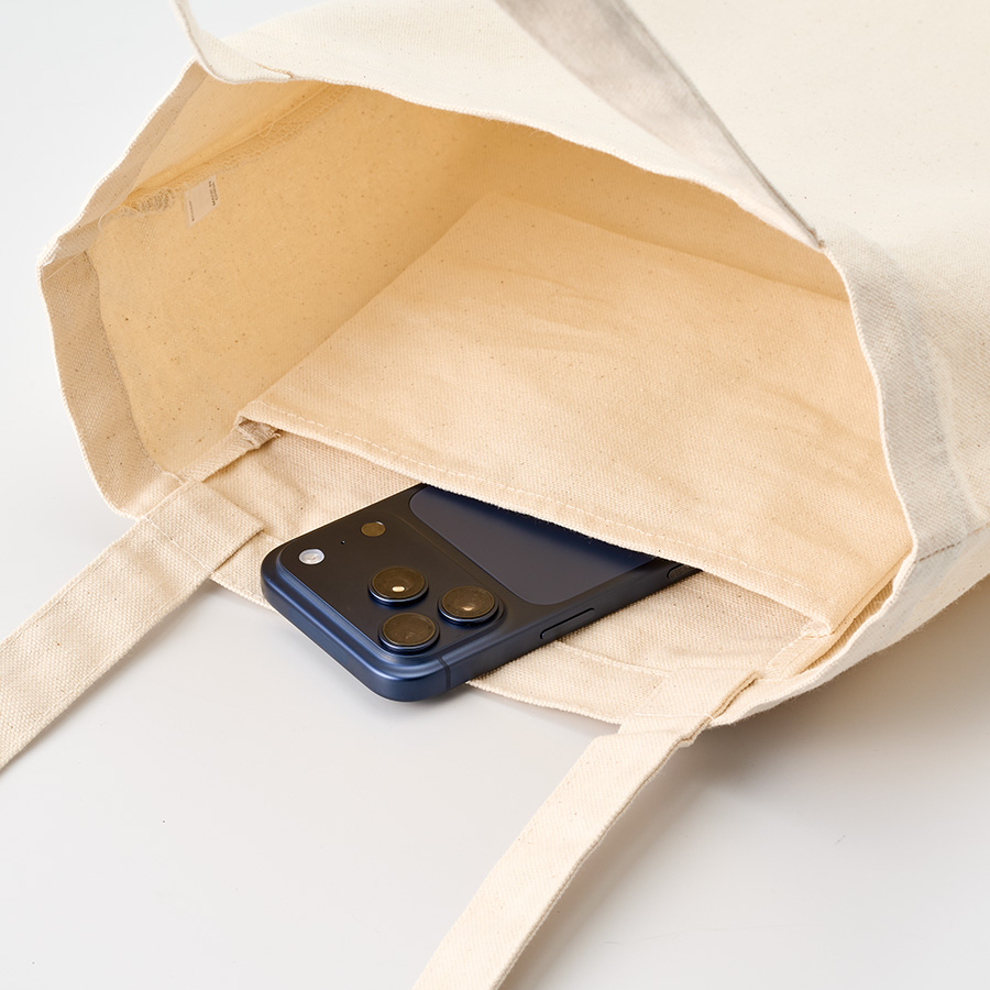 オリジナル キャンバスフラットトートバッグループ付 ナチュラル