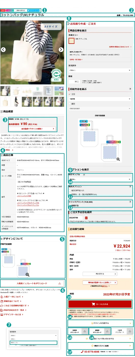 商品ページの表示